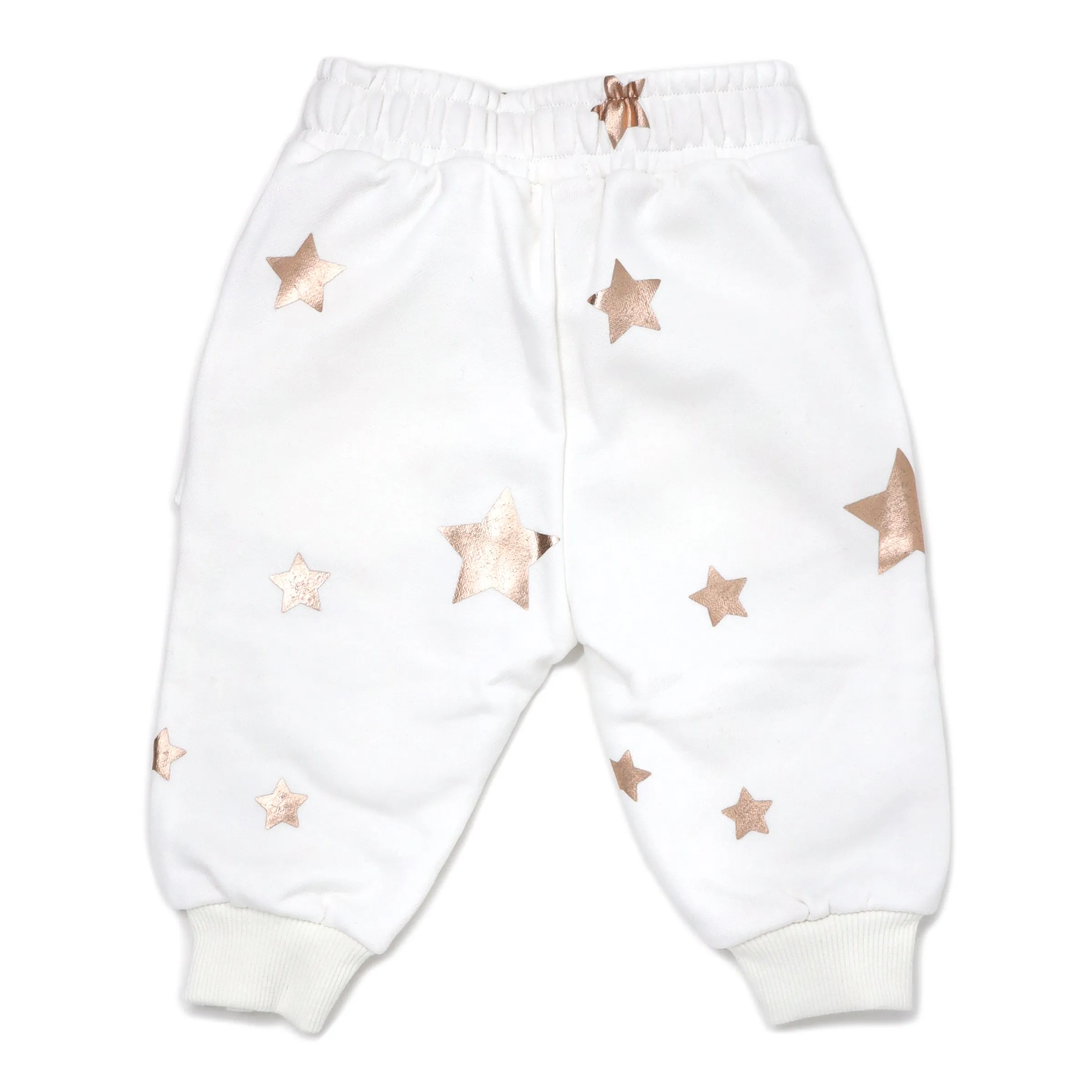 oh baby! Rose Gold Stars Millie Pocket Jogger - Cream