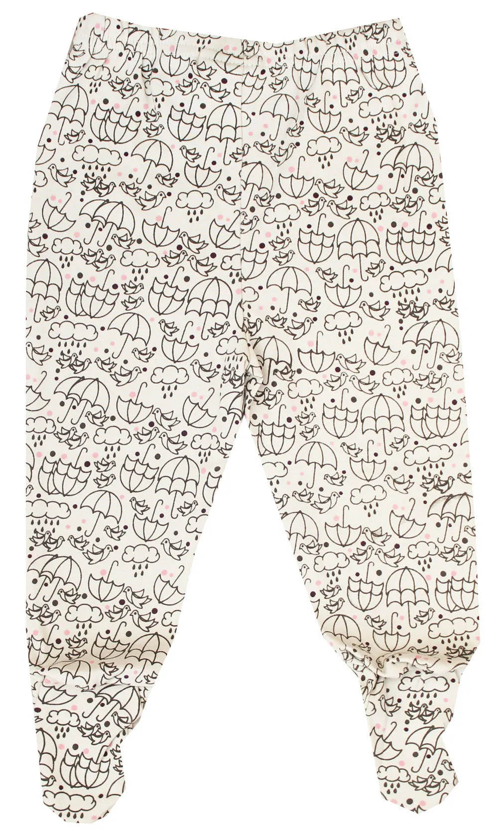 Organic Cotton Baby Pants Footed GOTS Certified Clothes (Stone)