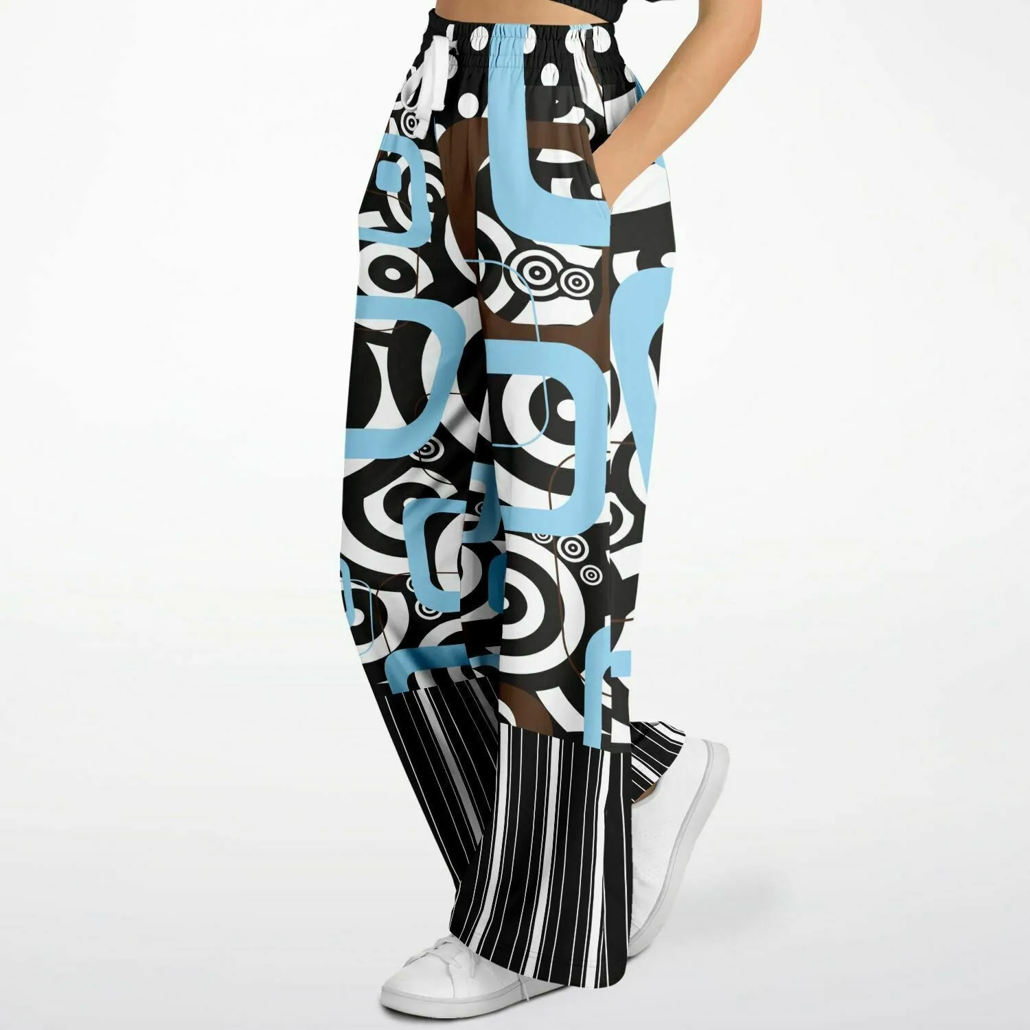 Pacific Palisades Retro Print Eco-Poly Stretchy Phat Bellbottoms