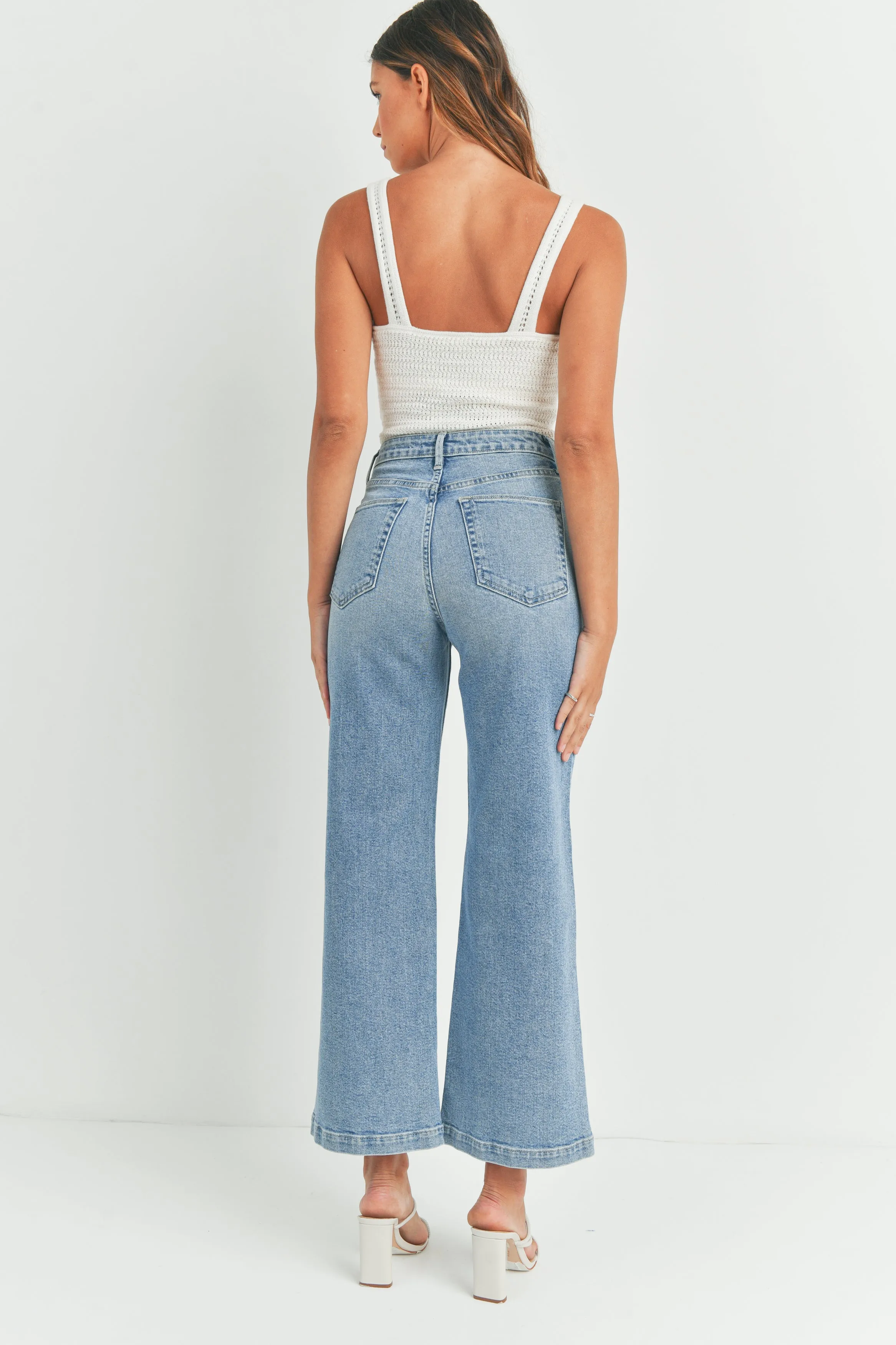 Patch Pocket Wide Leg Denim