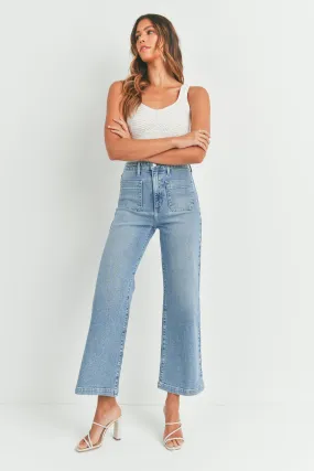 Patch Pocket Wide Leg Denim