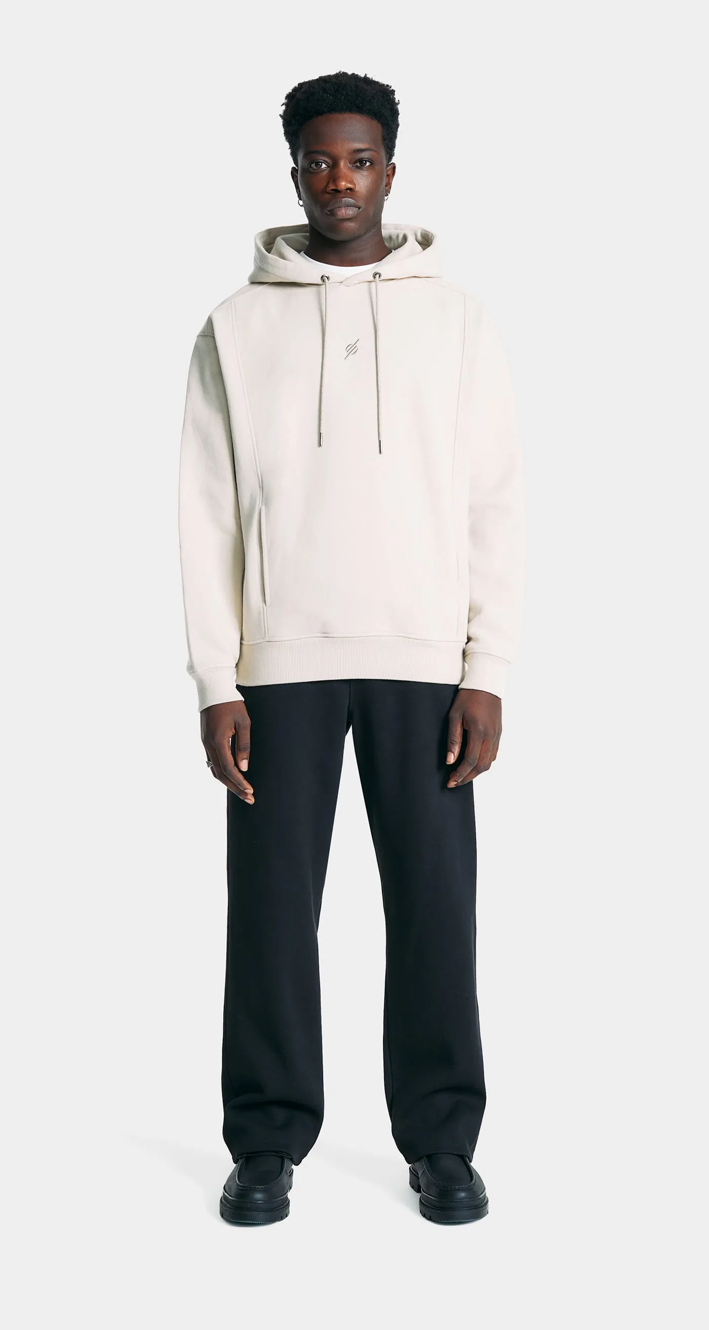 Pelican Beige Mono Oversized Hoodie