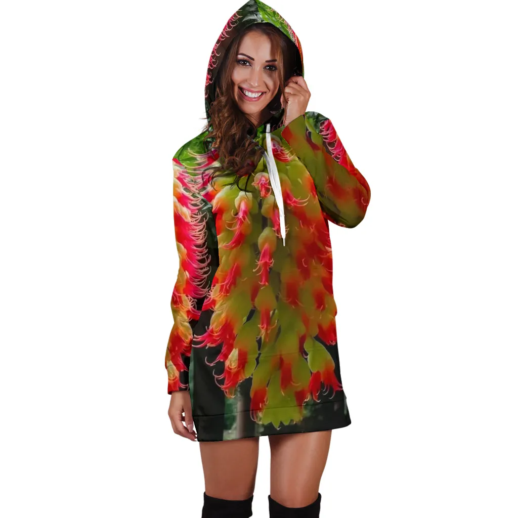 Red & Green Erica Hoodie Dress