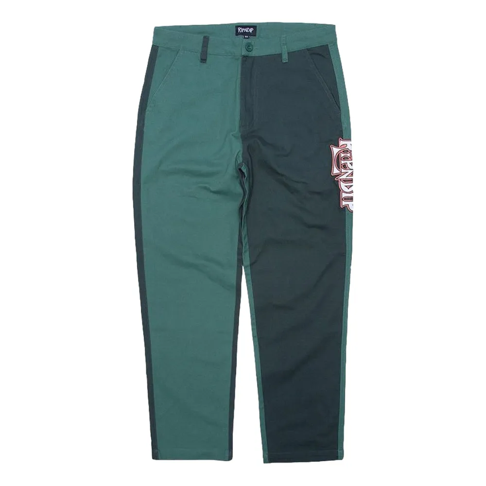 RIPNDIP SENSAI COTTON TWILL EMBROIDERED ART PANTS-TEAL