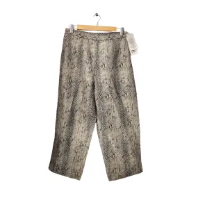 Robbie Bee Printed Silk Cropped Pants | Brand New |