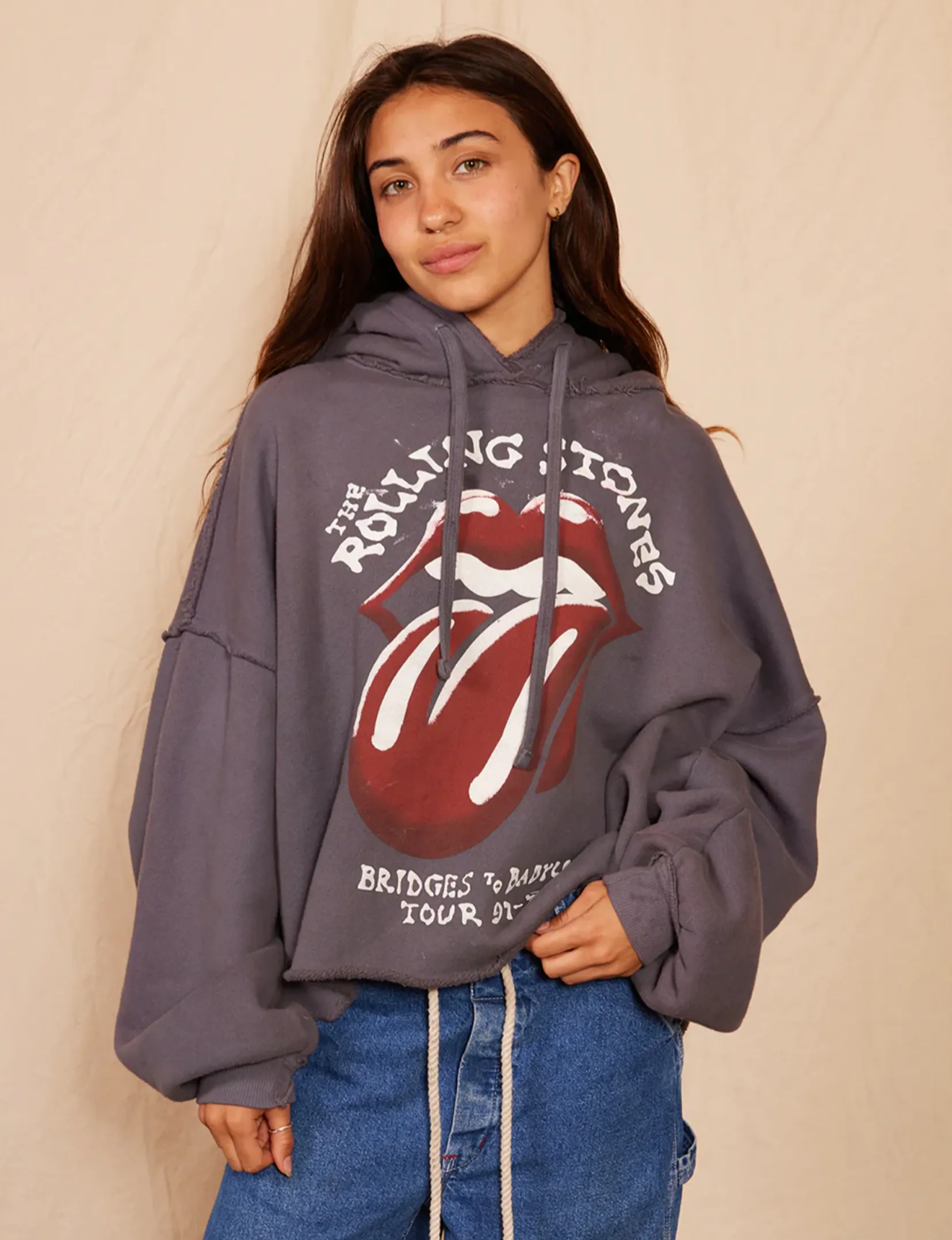 Rolling Stones Bridges to Babylon Hoodie, Fog