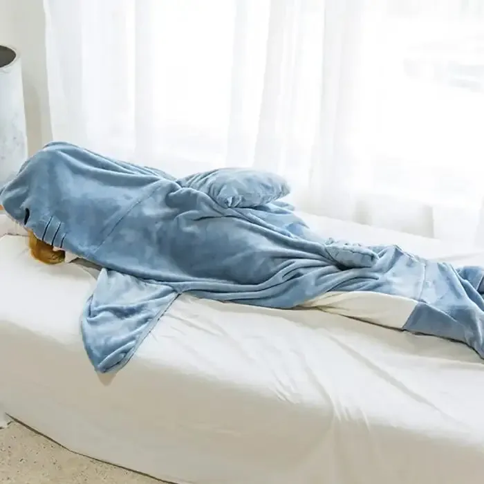 Shark Fun Blanket Hoodie: Warm & Cozy Flannel!