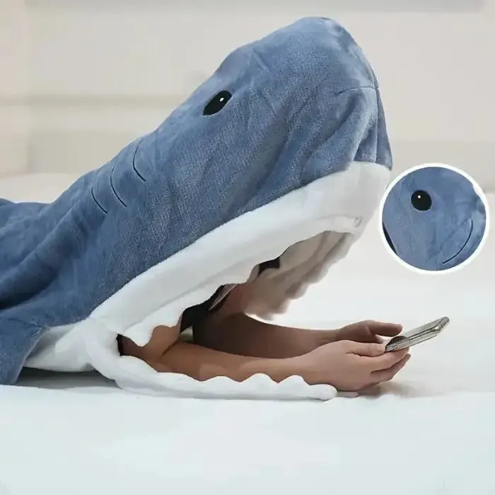 Shark Fun Blanket Hoodie: Warm & Cozy Flannel!