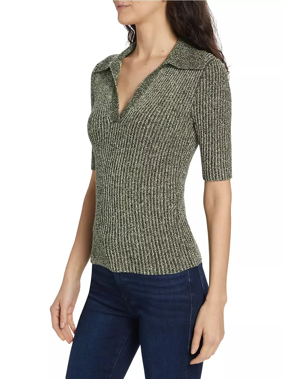 Simkhai Gracey Polo V Neck Top Griffith Luminary Marley