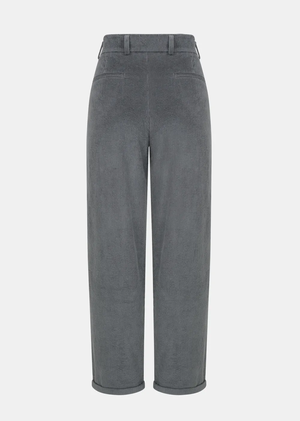 Chic Grey Corduroy Trousers for Women