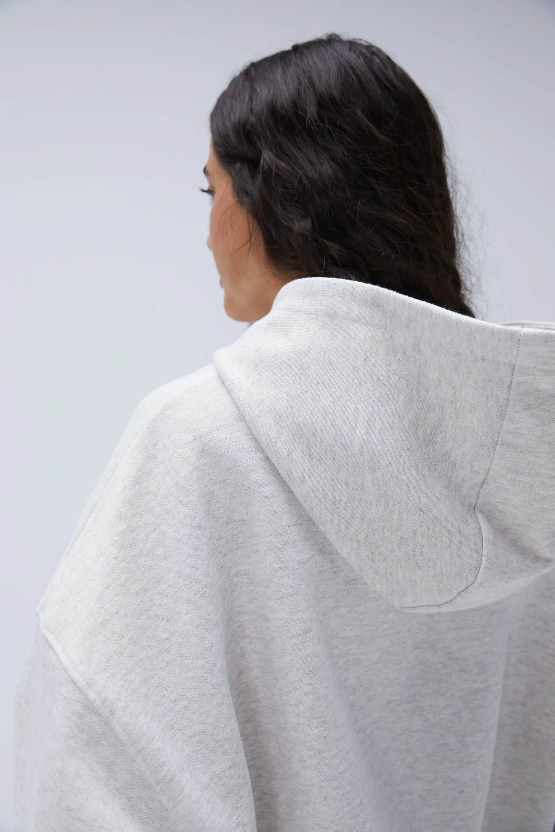 Light Grey Melange Oversized Sportswear Hoodie for Ultimate Comfort