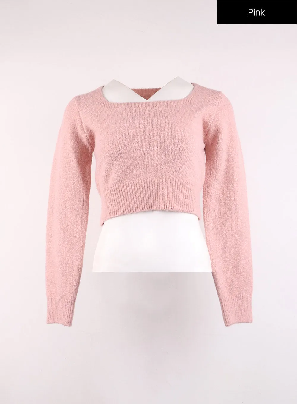 Square Neck Crop Sweater OJ426