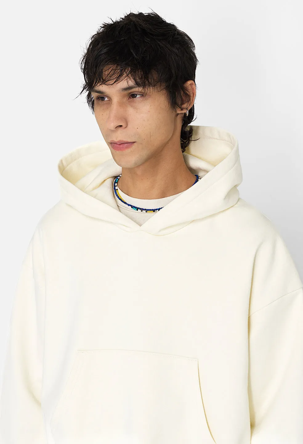 Studio Fleece Tilted Hoodie / Salt