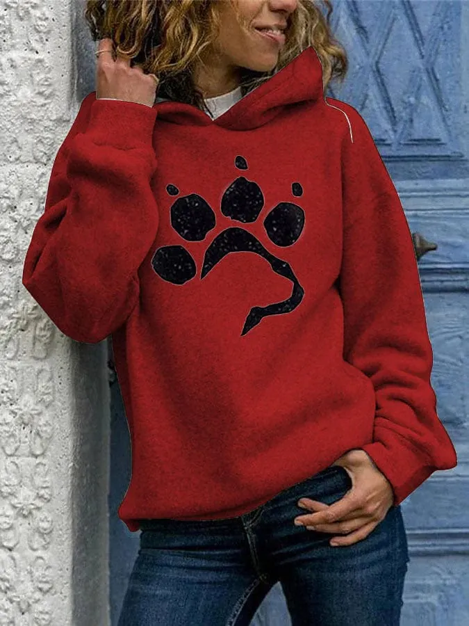 Stylish Burgundy Women's Hoodie Sweatshirt with Graphic Design