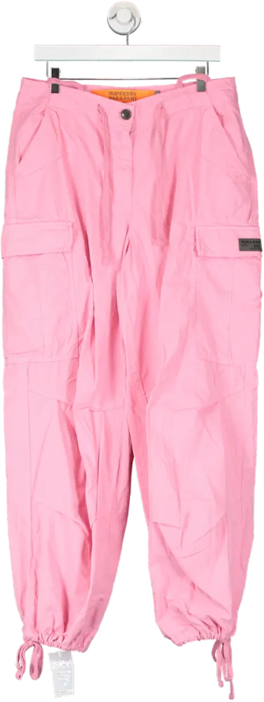 Superdry Pink Baggy Parachute Pants UK S/M