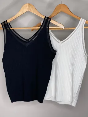 Sweater Tank in Black or Ivory