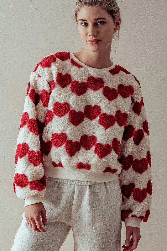 Sweater Warm Hearts Rojo