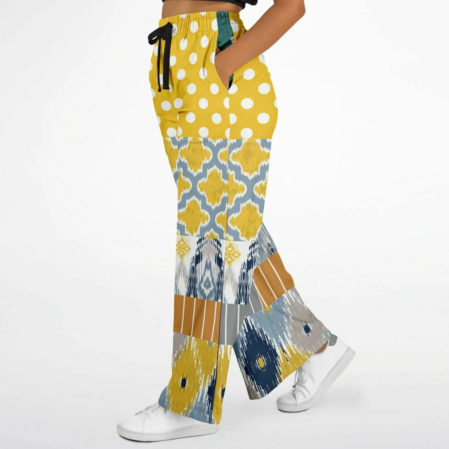 Talullah Bankhead Ikat Polka Dot Eco-Poly Stretchy Phat Bellbottoms