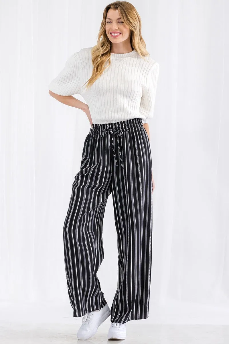 Thira Stripe Wide Leg Pants