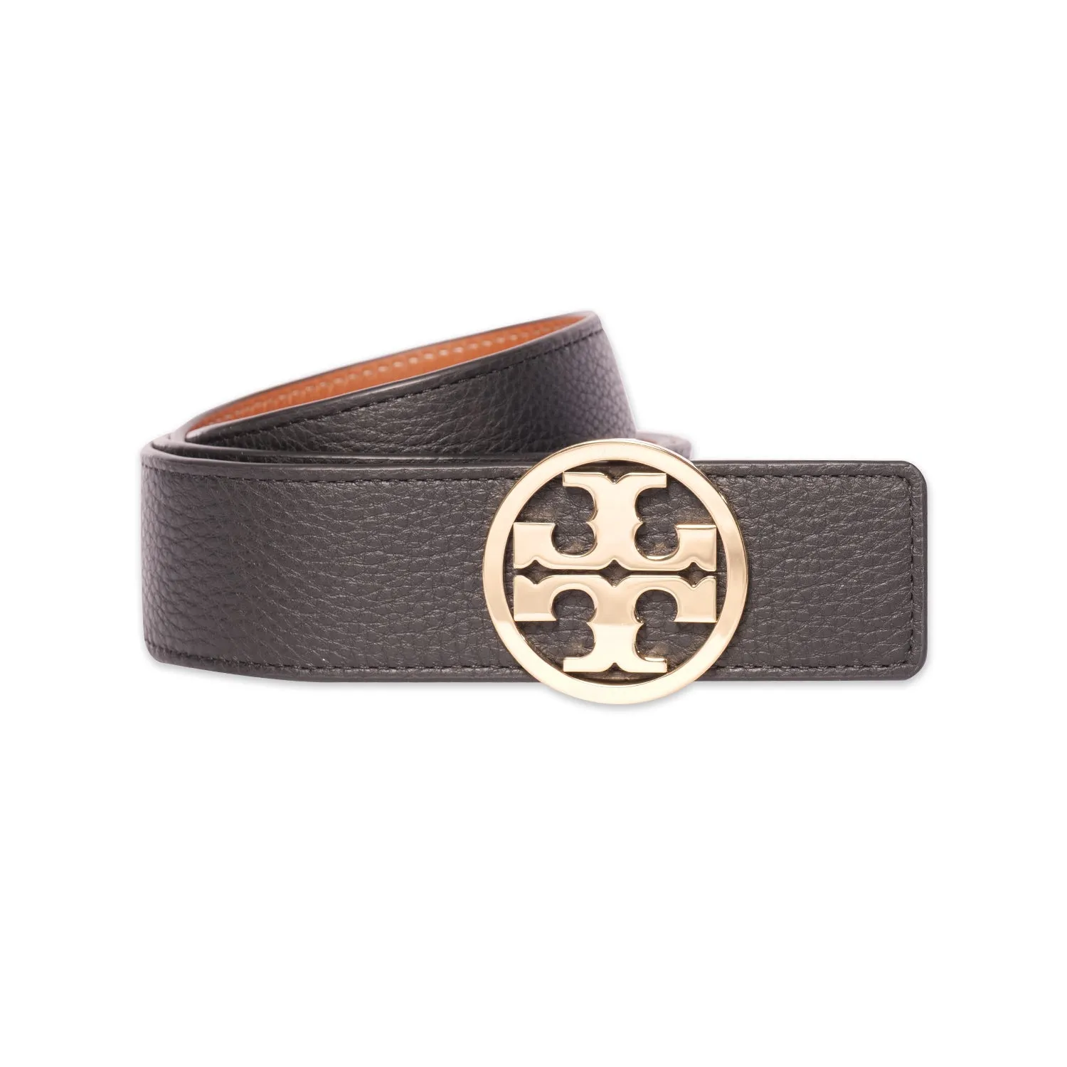 TORY BURCH 1.5" WIDE MILLER REVERSIBLE BELT IN BLACK