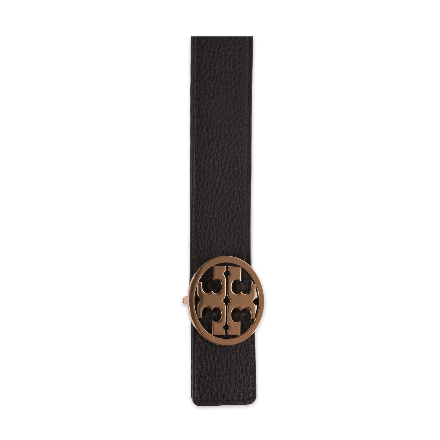 TORY BURCH 1.5" WIDE MILLER REVERSIBLE BELT IN BLACK