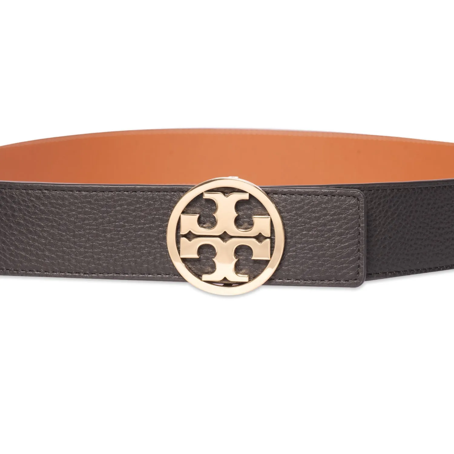 TORY BURCH 1.5" WIDE MILLER REVERSIBLE BELT IN BLACK