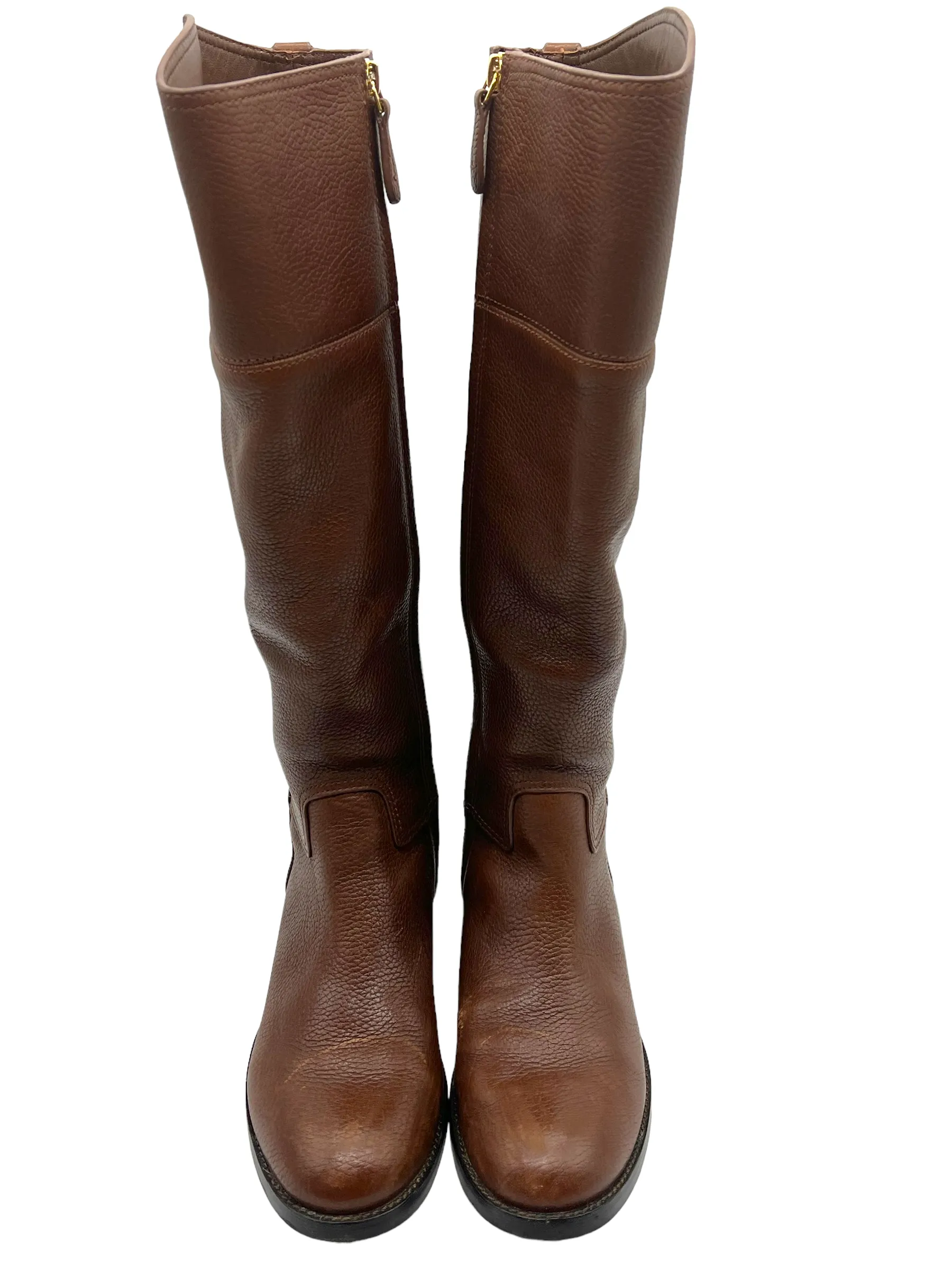 Tory Burch Brown Leather Junction Size 8 Riding Boots