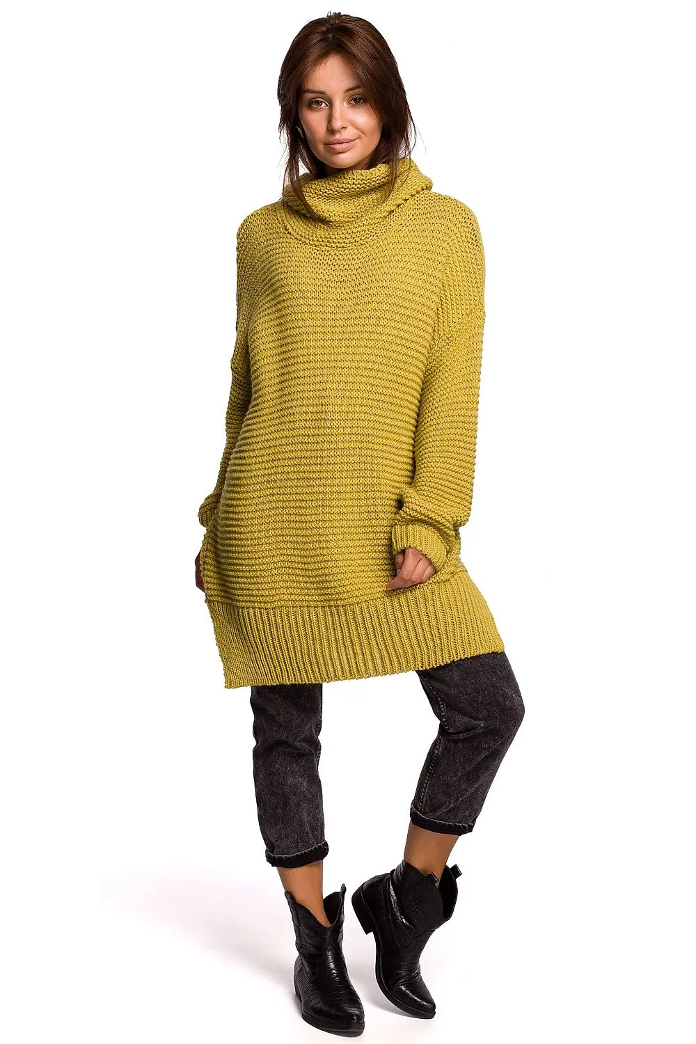 Turtleneck Long Sweater Mustard