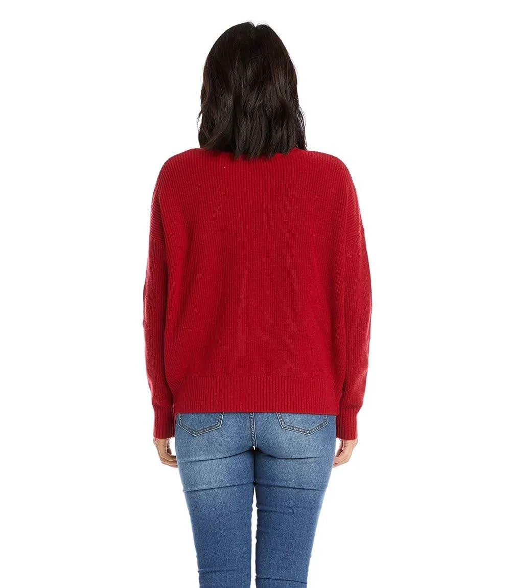 Turtleneck Sweater in Red