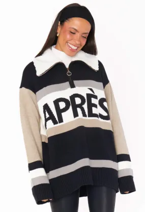 Weston Half Zip Pullover-Apres Stripe Knit