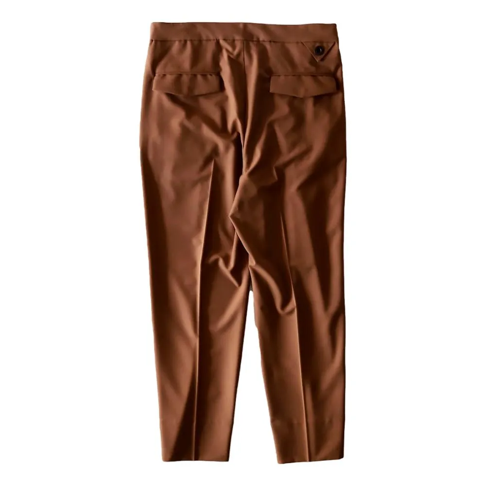 WHITE MOUNTAINEERING 2 TUCKED WIDE TAPERED PANTS-BROWN