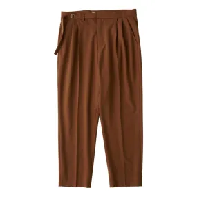 WHITE MOUNTAINEERING 2 TUCKED WIDE TAPERED PANTS-BROWN