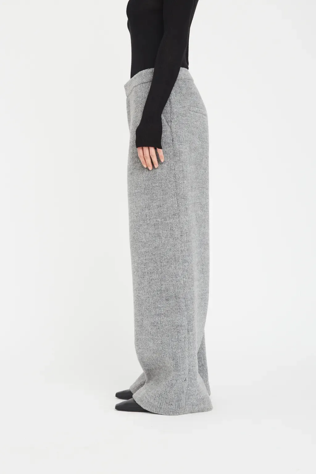 WOOL WIDE LEG PANTS