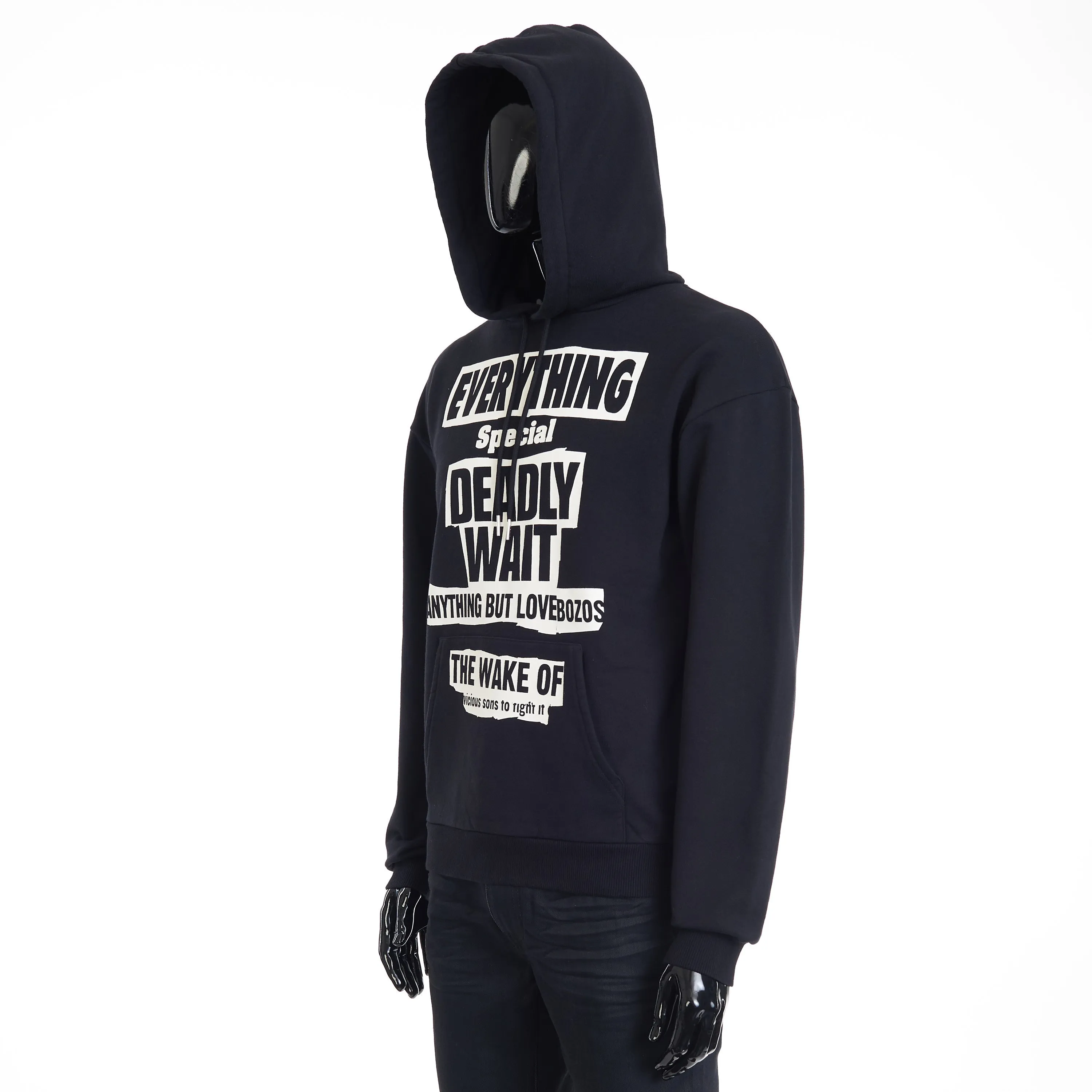 x ALAN VEGA Loose Hoodie "Everything Special Deadly Wait" Print In Cotton Fleece