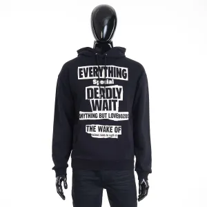 x ALAN VEGA Loose Hoodie "Everything Special Deadly Wait" Print In Cotton Fleece